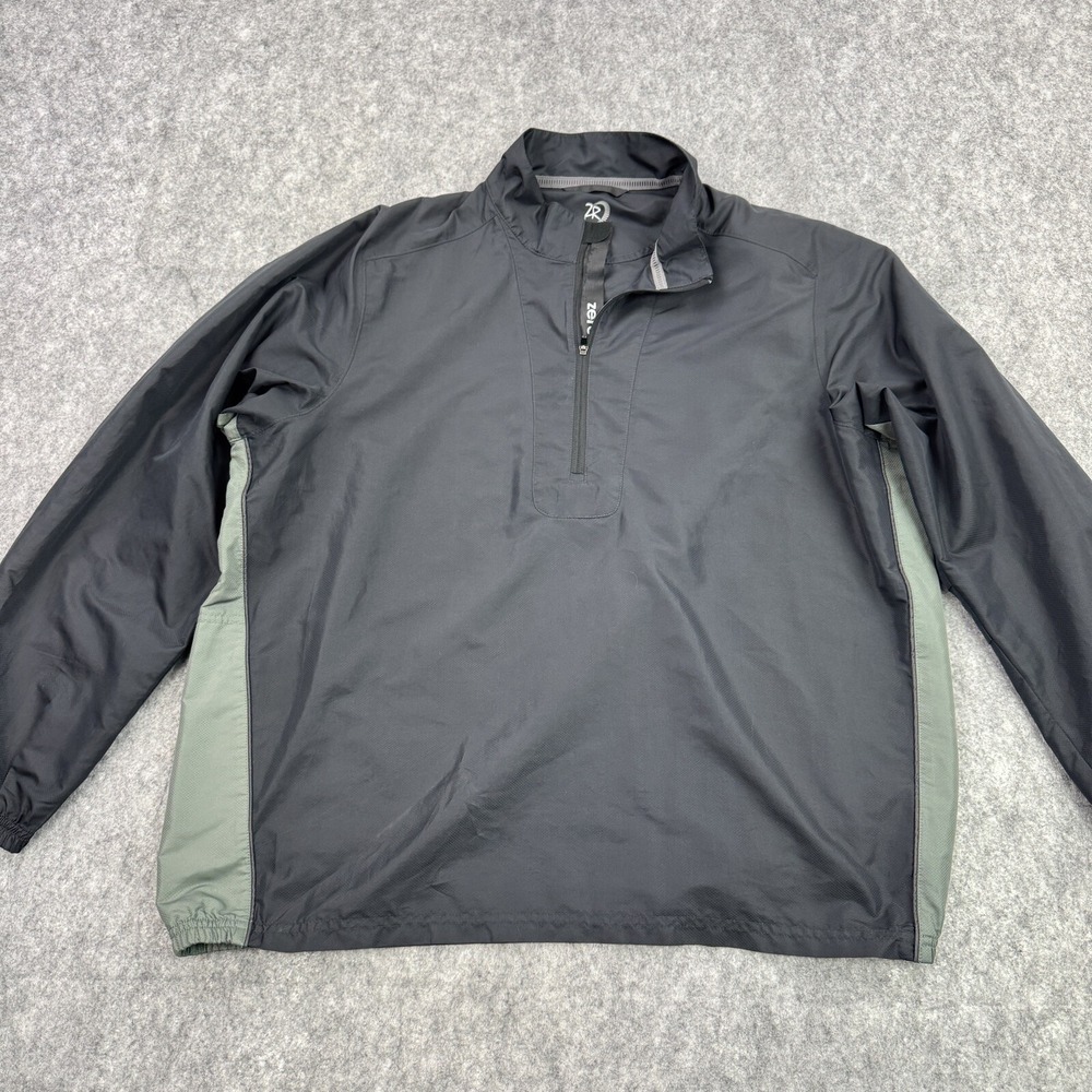 Zero Restriction Pullover Men M Black Windbreaker Golf Tour Series Quarter Zip